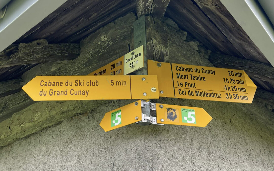 Yellow Swiss Hike Signposts